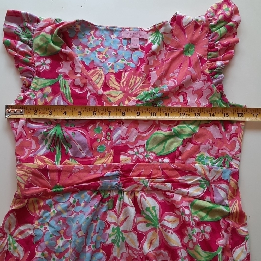Lilly Pulitzer Shianne Azaela sleeveless vneck silk blend dress small - Picture 9 of 10